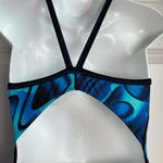 The Finals Competition One Piece Swimsuit Geometric Print XXS/30 Bright Blue Photo 5