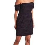 Vineyard Vines  Womens Black Textured Cocktail Jacquard Eyelet Mini Dress Size 14 Photo 0