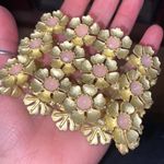 3 Tier Golden Flower Elastic Bracelet Gold Photo 5