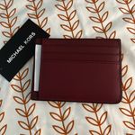 Michael Kors NWT Cooper Slim Wallet Dark Cherry with Silver Logo MSRP $88 Photo 1