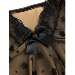 Cider NWT Sexy Floral Lace VNeck Ruffle Cami Stretch Top Adjustable Straps M Black Tan Photo 9