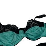 Eda London Lace & Satin Black & Teal Bra 34B Size undefined Photo 1