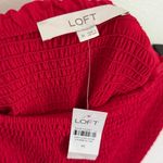 Loft NWT  Women’s Strapless Smocked Midi Dress in Red Size Medium Photo 7