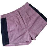 VALIJA Pleated Womens Shorts Sz Small ColorBlock Chevron High Rise 2" Red Preppy Photo 0