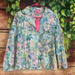 Lilly Pulitzer  PJ Pajama Woven Top Multi Lilly's House Size XXS Tropical Hawaii Photo 0
