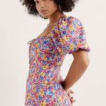 For Love & Lemons 🔆  Sasha Mini Dress Blue Dizzy Floral - XS NWT Photo 2