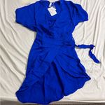 La Perla   abito incrociato bath-suit cover royal blue silk wrapped pareo/IT38 Photo 8