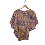 Parker  Silk Pink Metallic Dolman Sleeves Blouse Small‎ Photo 2