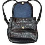 Ashwood London Bag Black Croc Embossed Leather Backpack‎ Purse Photo 3