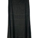 Athena Marie  Black Suede Studded Maxi Y2K Skirt S Photo 0