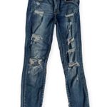 American Eagle Outfitters Dark Wash Distressed Ripped Holes Jegging Crop Photo 0