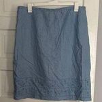 Old Navy Vintage  Linen Blue Pencil Skirt Knee-Length Photo 0