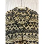 NEW IDENTITY Aztec Geometric Print Cotton Blazer XL Black Tan Single Button Photo 2