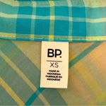 Nordstrom BP. Button-Up Shirt Oversized Pink Blue Adley Front Pockets XS Photo 4