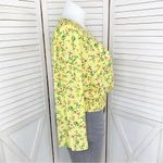 FOR THE REPUBLIC  Floral Bell Sleeve Surplice Blouse Yellow Large Photo 3