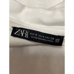 ZARA Womens White Short Sleeve V Neck Basic Cotton Casual T Shirt Tee Top Size S Photo 2