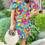 Gibson look cabana floral tropical shift dress xs Yellow Photo 0