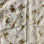 Sheer Silky Feel Scarf with Angels White Photo 4