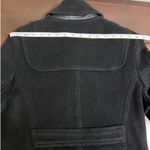 DDCLAB Black Wool Blend Coat Leather Accents Made in Italy Size Small (est) Photo 11