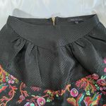 English Rose New  Metallic Floral Jacquard Mini Skirt Black Pink Photo 4