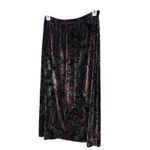 Coldwater Creek Velvet Silk Blend Maxi Skirt Paisley Black Red Brown Size M Photo 5