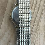 Sharp Ladies Watch Gold Tone Stretch Bracelet White Dial Date Window Photo 5