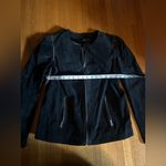 RLZ Black Suede Zipper Jacket with Detachable Sleeves, Size 10, NWT Photo 2