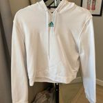 Adidas White And Green Cropped Sweatshirt Multiple Size L Photo 0