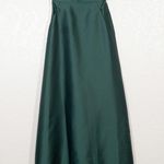 Alfred Sung NWT Hunter Green Strapless Notch Neck Satin Gown Size 0 Photo 2