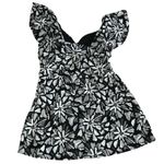 NEW D&Co Size 12 Skirted One Piece Swimsuit Bathing Suit Black White Grey Print Photo 1