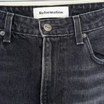 Reformation Julia High Cigarette Jeans Pacific Wash Black Size 28 Photo 2