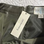 Jun & Ivy  size small olive green vegan faux leather mini skirt side pockets Photo 5