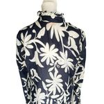 Tory Burch - Navy Blue & White Floral Tunic Top Sz 10 Photo 4