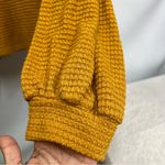 Fantastic Fawn Oversized Mustard Yellow Blouse size Medium long sleeve waffle knit Photo 1