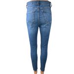 River Island  Women's Blue Skinny High Waist Distressed Ankle Denim Jeans Size 36 Photo 2