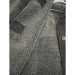 Lands' End Faux Suede Shearling Coat Jacket Longline Women's Size M 10-12 Black Photo 5