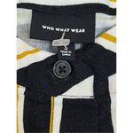 Who What Wear NEW Black White Yellow Striped Wide Leg Jumpsuit Sz Small Pockets Photo 8