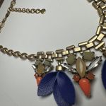 Stella & Dot Melia Blue Petal Rhinestone Multi Color Statement Bib Necklace Photo 9