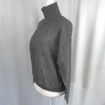 Pink Rose New  Raw Seam Turtleneck Sweater Long Sleeve Knit Pullover Grey Photo 6