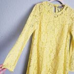 ASOS  Yellow Lace Long Sleeve Midi Dress Photo 4