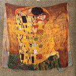 The Kiss by Gustav Klimt Printed Printed Shawl Kimono Art to Wear Orange Size undefined Photo 2