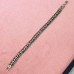 Vintage gold plated rhinestone tennis bracelet Photo 3