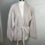 PINCH Oatmeal Cable Knit Belted Cardigan S/M NWT Cozy Chunky Winter Sweater Photo 1