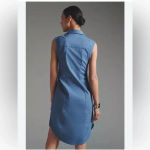 Anthropologie  | Pilcro | Denim Collared Shirt Midi Dress Size 10 Medium M NWT Photo 3