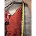 Azazie Paprika A line Pleated Chiffon Long Dress Farren Bridesmaid Formal Orange Size 6 Photo 10