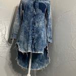 Thrill Blue Denim Long Sleeve Dress Photo 6