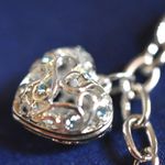 Laura Scott NIB  Laura's Heart Silver Tone Filigree Heart Blue Crystals Bracelet Photo 1