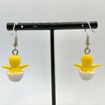 Yellow Chick Hatching Baby Chicken Earrings Photo 1