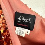 Mac Duggal Sequin One-Shoulder Long Sleeve Column Gown in Copper Size US 2 Photo 4