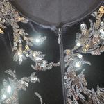 Eliza J  Navy Blue & Silver Sequin Floral Velvet Sleeveless Gown Women Sz 6 Photo 12